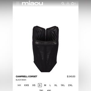 Miaou black corset